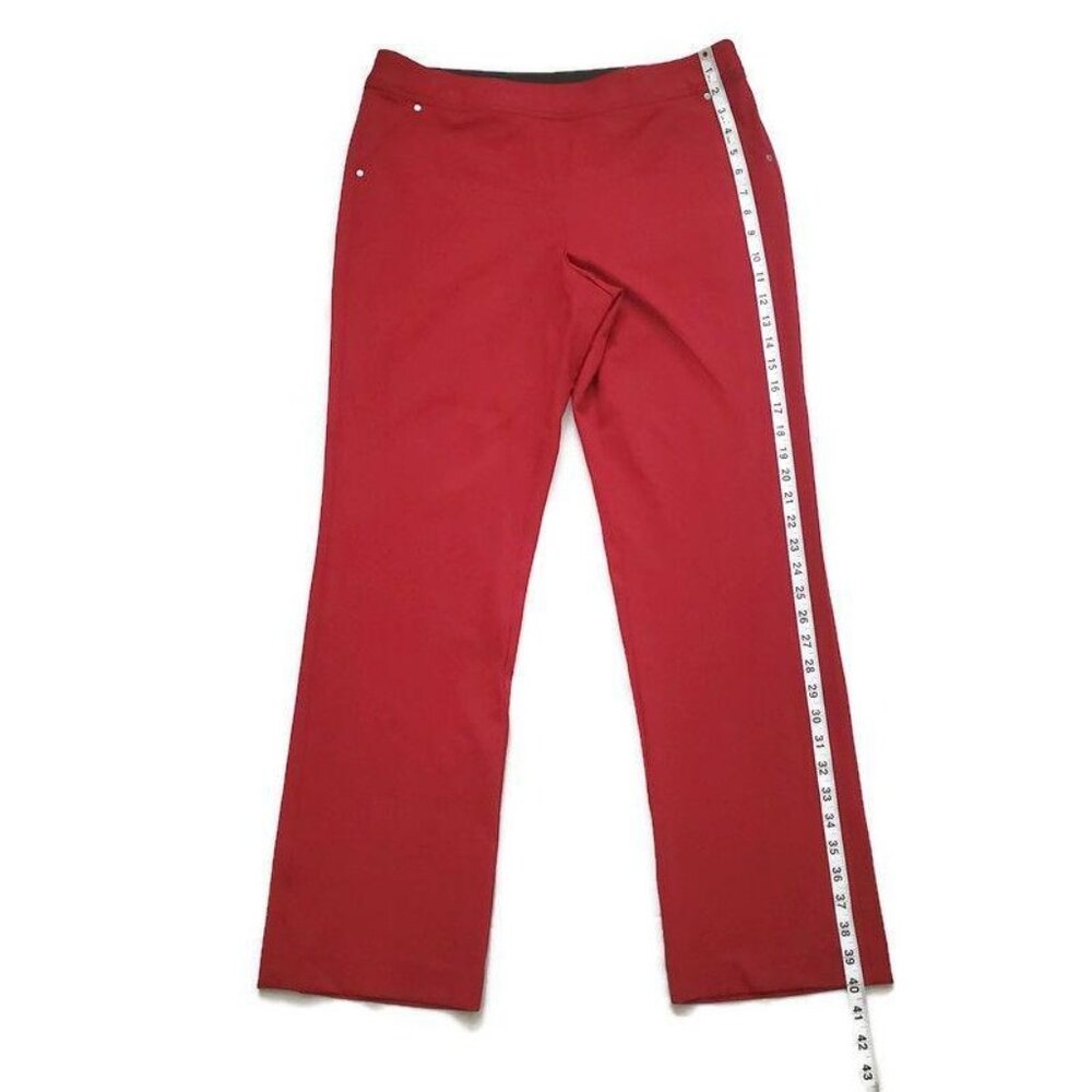 Skye's The Limit Red Back Zip Pockets Pull-On Ponte Pants Women's Size 12 NWT - Picture 15 of 15